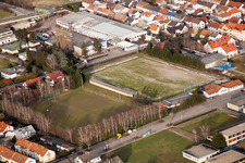 FC Germania sports field in the district Karlsdorf in Karlsdorf-Neuthard in the state Baden-Wuerttemberg, Germany