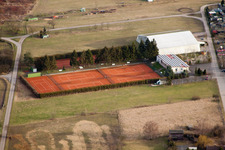 Aerial view of Tennis Club in the district Karlsdorf in Karlsdorf-Neuthard in the state Baden-Wuerttemberg, Germany