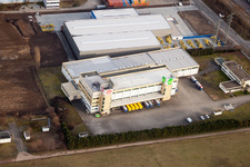 Industrial area on the highway, Zabler in Bruchsal in the state Baden-Wuerttemberg, Germany