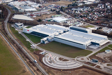 Aerial photograpy of Industrial estate and company settlement SEW GGW in Bruchsal in the state Baden-Wurttemberg