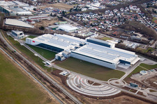 Aerial photograpy of SEW-EURODRIVE GmbH new building in Bruchsal in the state Baden-Wuerttemberg, Germany