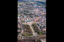 Aerial view of Castle Garden in Bruchsal in the state Baden-Wuerttemberg, Germany