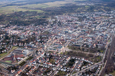 Aerial view of From the northwest in Bruchsal in the state Baden-Wuerttemberg, Germany