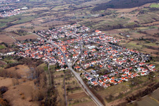 From the south in the district Stettfeld in Ubstadt-Weiher in the state Baden-Wuerttemberg, Germany