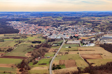 Aerial view of From the west in Östringen in the state Baden-Wuerttemberg, Germany