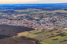 View of the town from the west in Östringen in the state Baden-Wuerttemberg, Germany