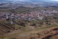 Bird's eye view of Malsch in the state Baden-Wuerttemberg, Germany