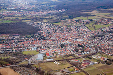 Aerial view of From the south in Wiesloch in the state Baden-Wuerttemberg, Germany