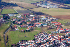 Aerial view of Hospital grounds of the Clinic Psychiatric Centre North-Baden in Wiesloch in the state Baden-Wurttemberg, Germany