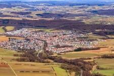 Aerial view of From the west in the district Baiertal in Wiesloch in the state Baden-Wuerttemberg, Germany