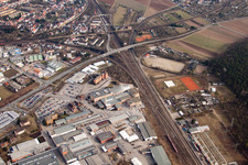 Aerial view of Friedrichsfeld in the district Rheinau in Mannheim in the state Baden-Wuerttemberg, Germany
