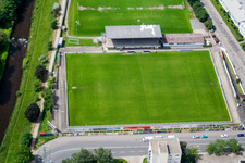 KRAMSKI ARENA football field. 1. CfR Pforzheim 1896 eV in the district Brötzingen in Pforzheim in the state Baden-Wuerttemberg, Germany