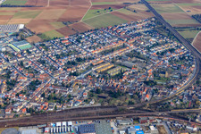 View of the town from the northwest in the district Friedrichsfeld in Mannheim in the state Baden-Wuerttemberg, Germany