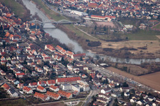 Aerial photograpy of District Seckenheim in Mannheim in the state Baden-Wuerttemberg, Germany
