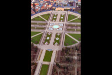 Rondell in the Arion Fountain in the Schwetzingen Palace Park in Schwetzingen in the state Baden-Wuerttemberg, Germany out of the air