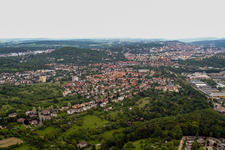 From the west in the district Brötzingen in Pforzheim in the state Baden-Wuerttemberg, Germany