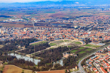 Schwetzingen Palace and Garden in winter from the southwest in Schwetzingen in the state Baden-Wuerttemberg, Germany