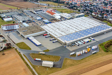 Oblique view of Aldi logistics center in Ketsch in the state Baden-Wuerttemberg, Germany