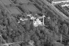 Aerial photograpy of Mosque in the Schwetzingen Palace Gardens in Schwetzingen in the state Baden-Wuerttemberg, Germany