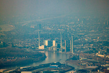 Large power plant with new construction of Unit 6 in the district Neckarau in Mannheim in the state Baden-Wuerttemberg, Germany