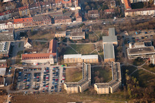 Project EASTSITE of BAU Bauträgergesellschaft mbH in the district Neuostheim in Mannheim in the state Baden-Wuerttemberg, Germany seen from above