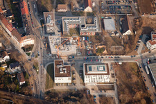 Aerial view of Seckenheimer Landstr in the district Neuostheim in Mannheim in the state Baden-Wuerttemberg, Germany