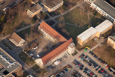 Project EASTSITE of BAU Bauträgergesellschaft mbH in the district Neuostheim in Mannheim in the state Baden-Wuerttemberg, Germany seen from a drone