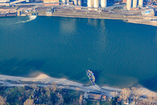Rhine ferry from Altrip to Neckarau in Altrip in the state Rhineland-Palatinate, Germany