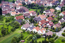 Aerial view of Sonnenstr in the district Obernhausen in Birkenfeld in the state Baden-Wuerttemberg, Germany