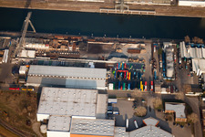 Rheinauhafen in the district Rheinau in Mannheim in the state Baden-Wuerttemberg, Germany out of the air