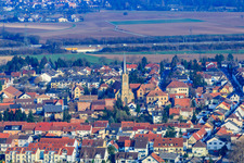 View of the town from the west in Brühl in the state Baden-Wuerttemberg, Germany