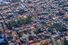 View of the town from the west in Ketsch in the state Baden-Wuerttemberg, Germany