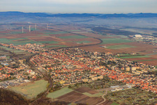 Aerial view of Bienwaldstadt from the southeast in Kandel in the state Rhineland-Palatinate, Germany