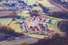 Aerial view of In the beak in Wörth am Rhein in the state Rhineland-Palatinate, Germany