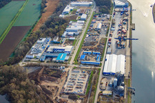 Rhenus Ports in the Rhine port on Nordbeckenstraße in the district Mühlburg in Karlsruhe in the state Baden-Wuerttemberg, Germany