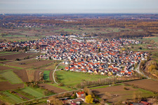 From the northeast in Au am Rhein in the state Baden-Wuerttemberg, Germany