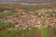 Aerial view of From the east in the district Illingen in Elchesheim-Illingen in the state Baden-Wuerttemberg, Germany