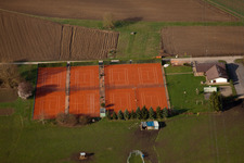 Tennis court in the district Illingen in Elchesheim-Illingen in the state Baden-Wuerttemberg, Germany
