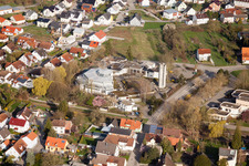 Aerial photograpy of Holy Spirit Church in the district Illingen in Elchesheim-Illingen in the state Baden-Wuerttemberg, Germany