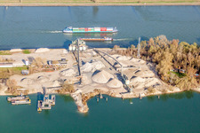Site and tailings area of the gravel mining of for gravel between Rhine ond Goldkonal in Steinmauern in the state Baden-Wurttemberg, Germany