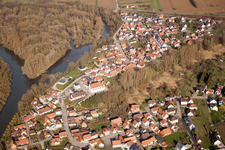 Bird's eye view of Munchhausen in the state Bas-Rhin, France