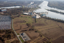 Aerial photograpy of Harbor in Lauterbourg in the state Bas-Rhin, France