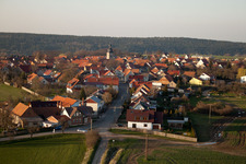 Village view in the district Gossel in Geratal in the state Thuringia, Germany