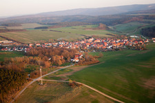 Aerial view of From the south in the district Bittstädt in Amt Wachsenburg in the state Thuringia, Germany