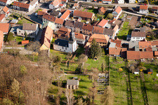 Aerial view of Railway bridge building to route the train tracks in Angelroda in the state Thuringia