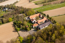 Rittnerthof in the district Durlach in Karlsruhe in the state Baden-Wuerttemberg, Germany from above