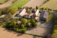 Rittnerthof in the district Durlach in Karlsruhe in the state Baden-Wuerttemberg, Germany seen from above
