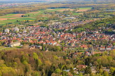 City view from the south in the district Durlach in Karlsruhe in the state Baden-Wuerttemberg, Germany