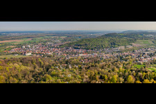 City view from the south in the district Grötzingen in Karlsruhe in the state Baden-Wuerttemberg, Germany