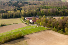 Aerial photograpy of Rittnerthof in the district Durlach in Karlsruhe in the state Baden-Wuerttemberg, Germany